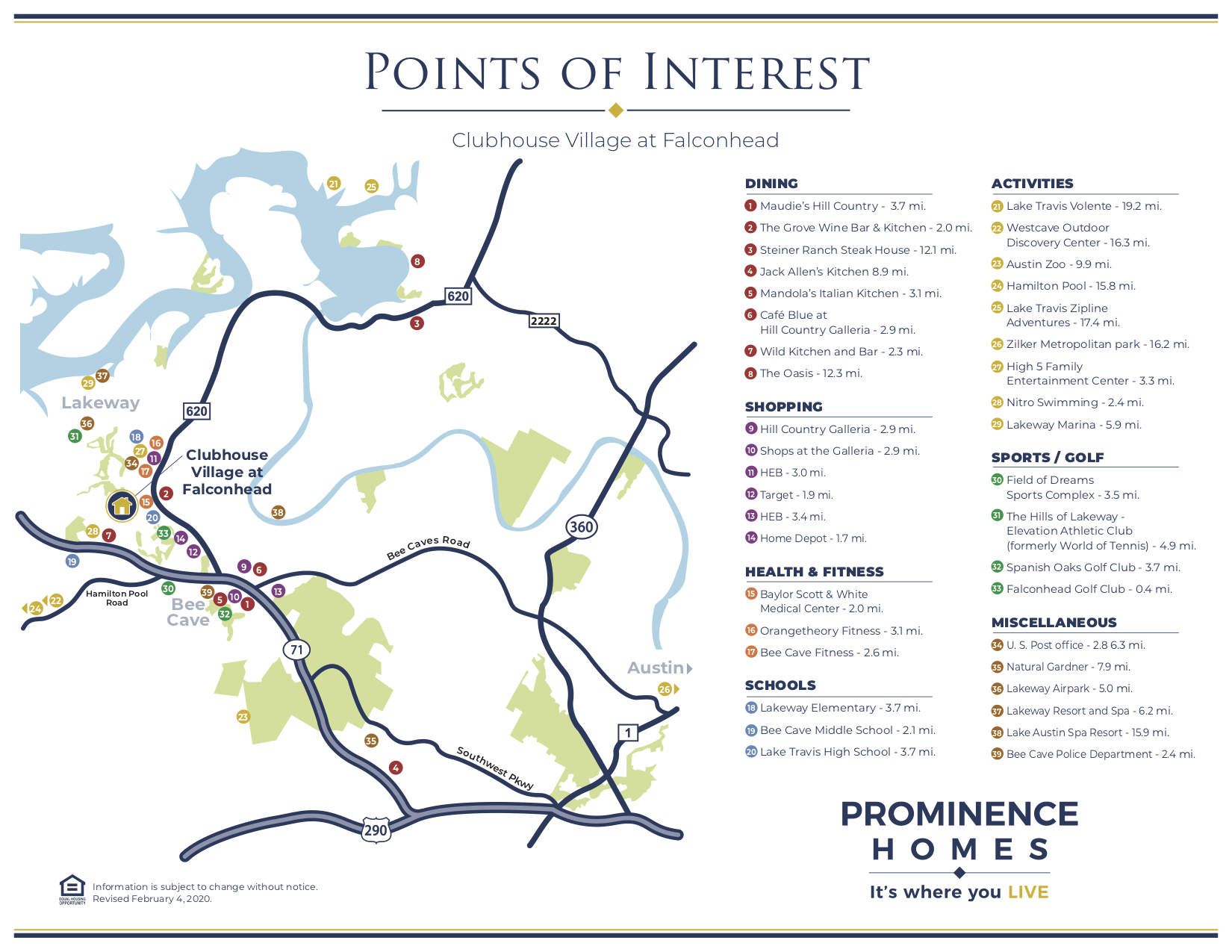 falconhead points of interest map